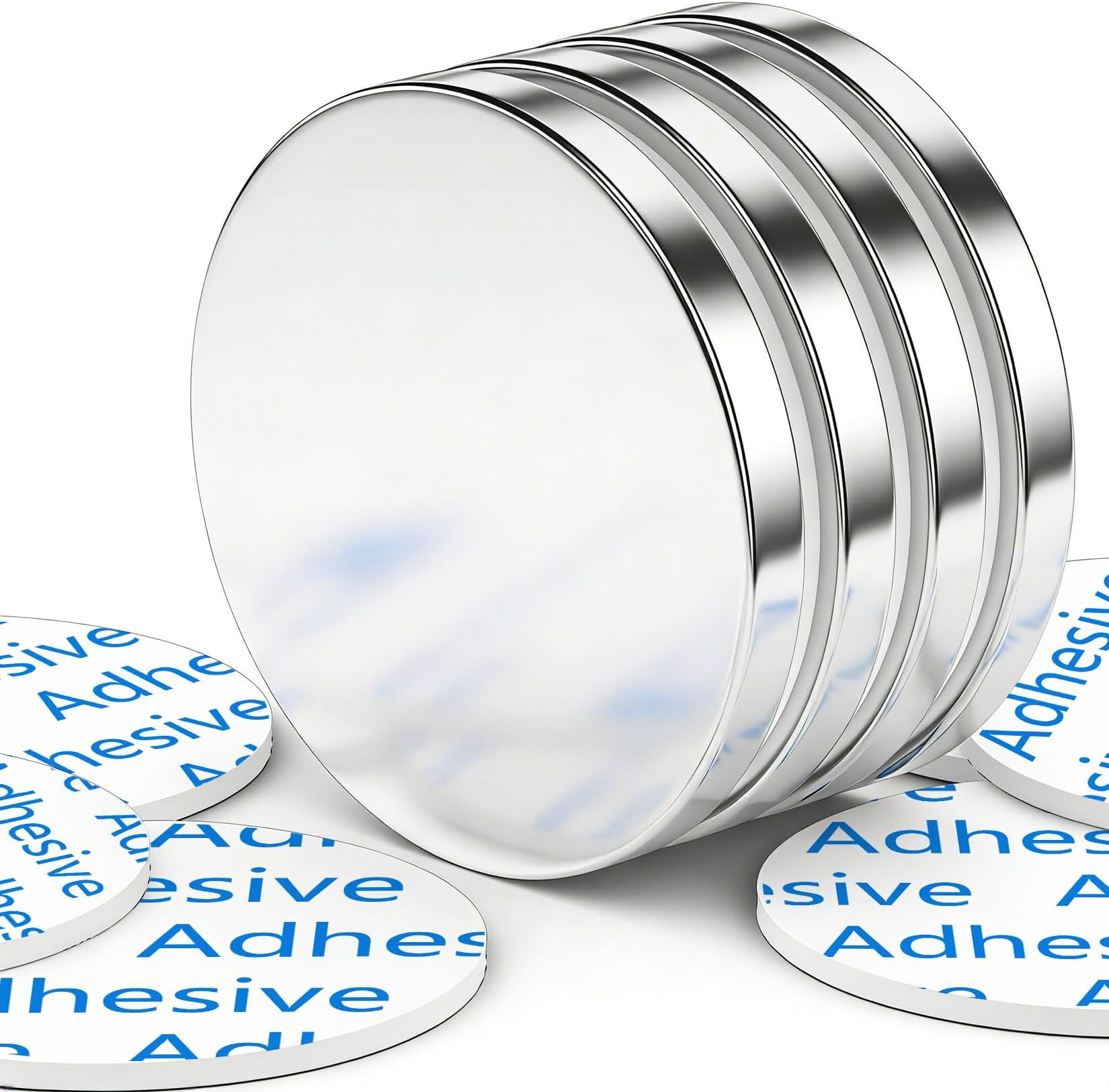 – FINDMAG 4 Pack Magnets, Neodymium Magnets, Strong Magnet with Double-Sided Adhesive, Permanent Rare Earth Fridge Magnet for Whiteboards, Building, Tools