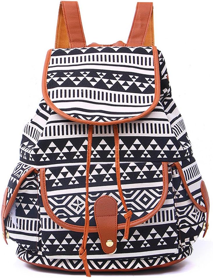 Gabrielley Casual Vintage Drawstring Backpack Sport Bag School Backpack-E