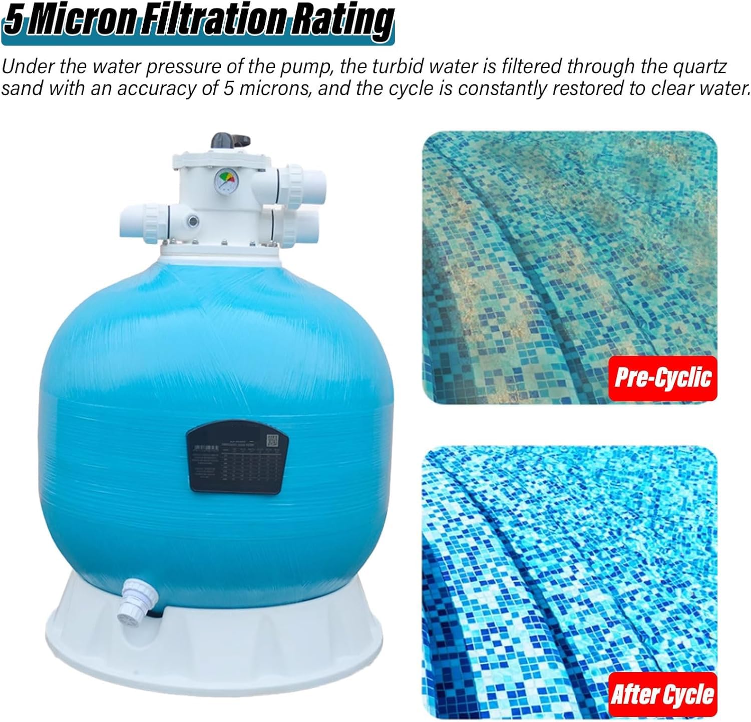 Amazon.co.jp: プール砂ろ過器、ゴミを除去するプール用水
