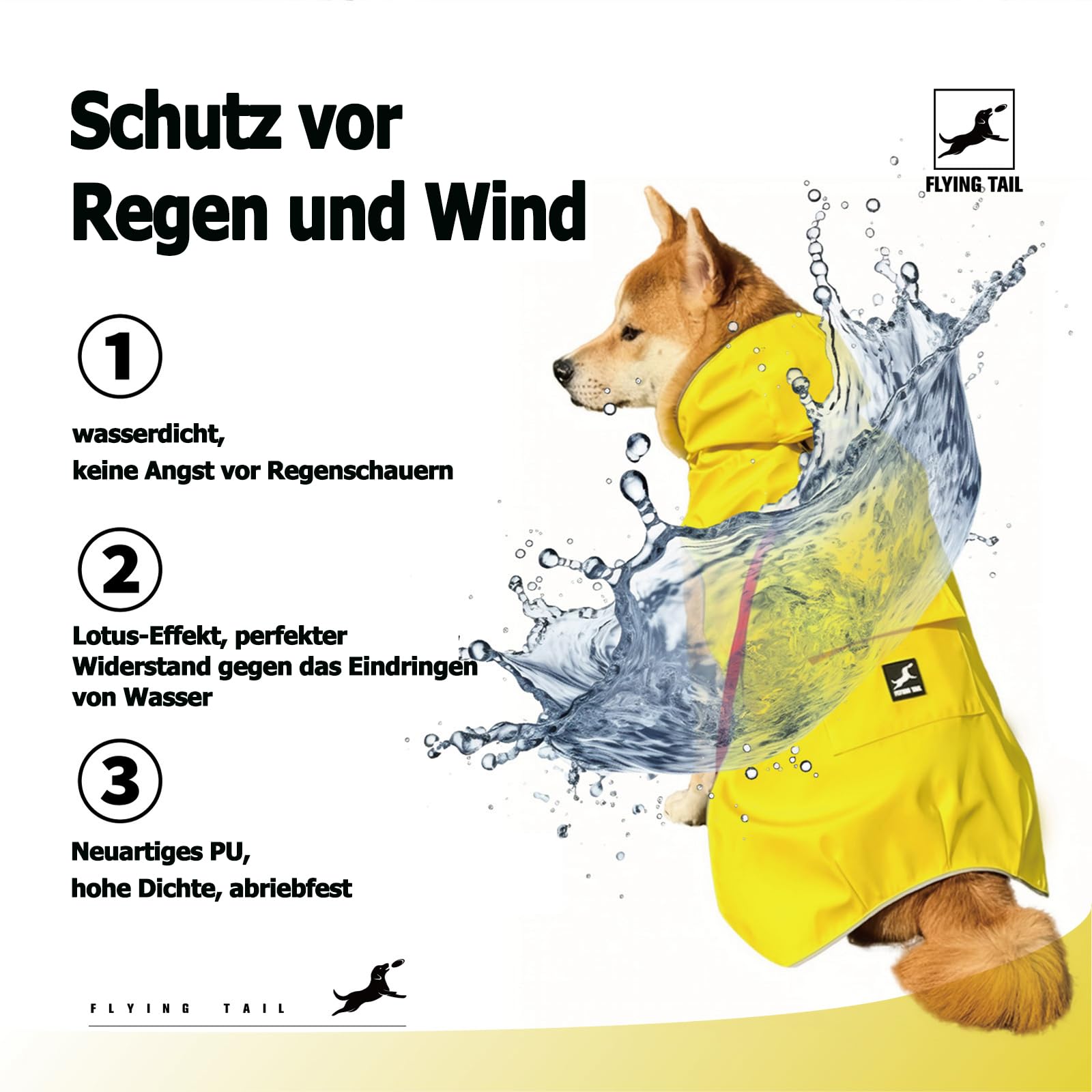 Impermeabile per cani, non irrigidito, super morbido al tatto, riflettente, regolabile, facile da indossare, foro per guinzaglio per cani dalla S alla XXXXL (giallo, XXXXXL)