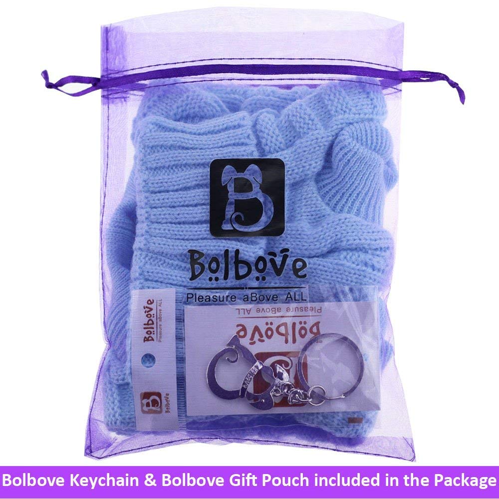 Pull pour Animaux Bro'BearTurtleneck tricoté pour Petits Chiens et Chats (Bleu, Moyen)