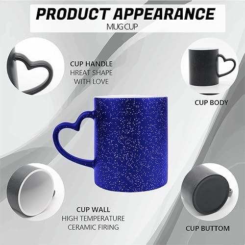 Miniatura 5 de Taza mágica personalizada con mango de corazón, taza personalizada que cambia de color, taza de café personalizada con foto, taza de café