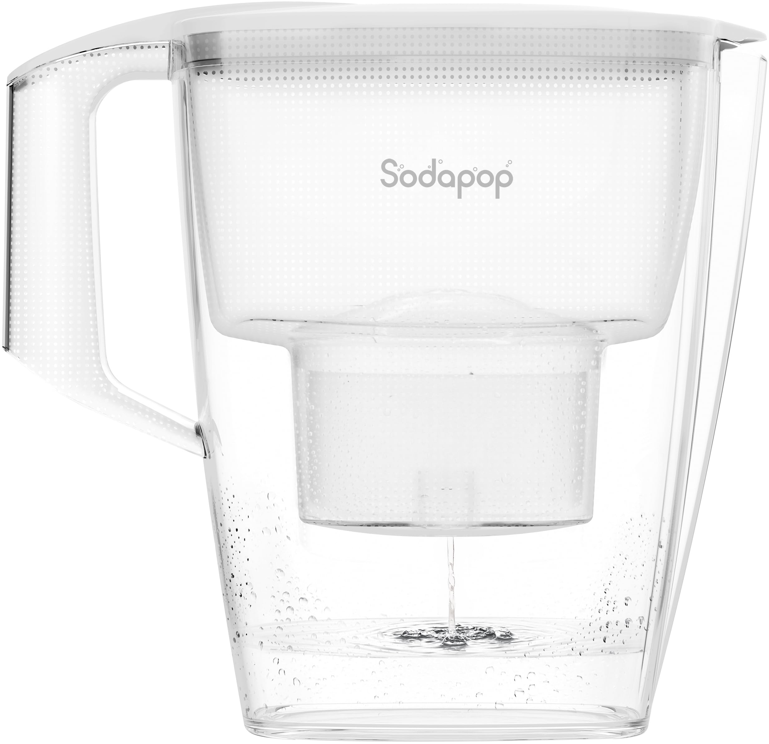 SODAPOP Dzbanek z filtrem do wody Selina, 1,5 litra, biały, w zestawie 10 wkładów filtrujących
