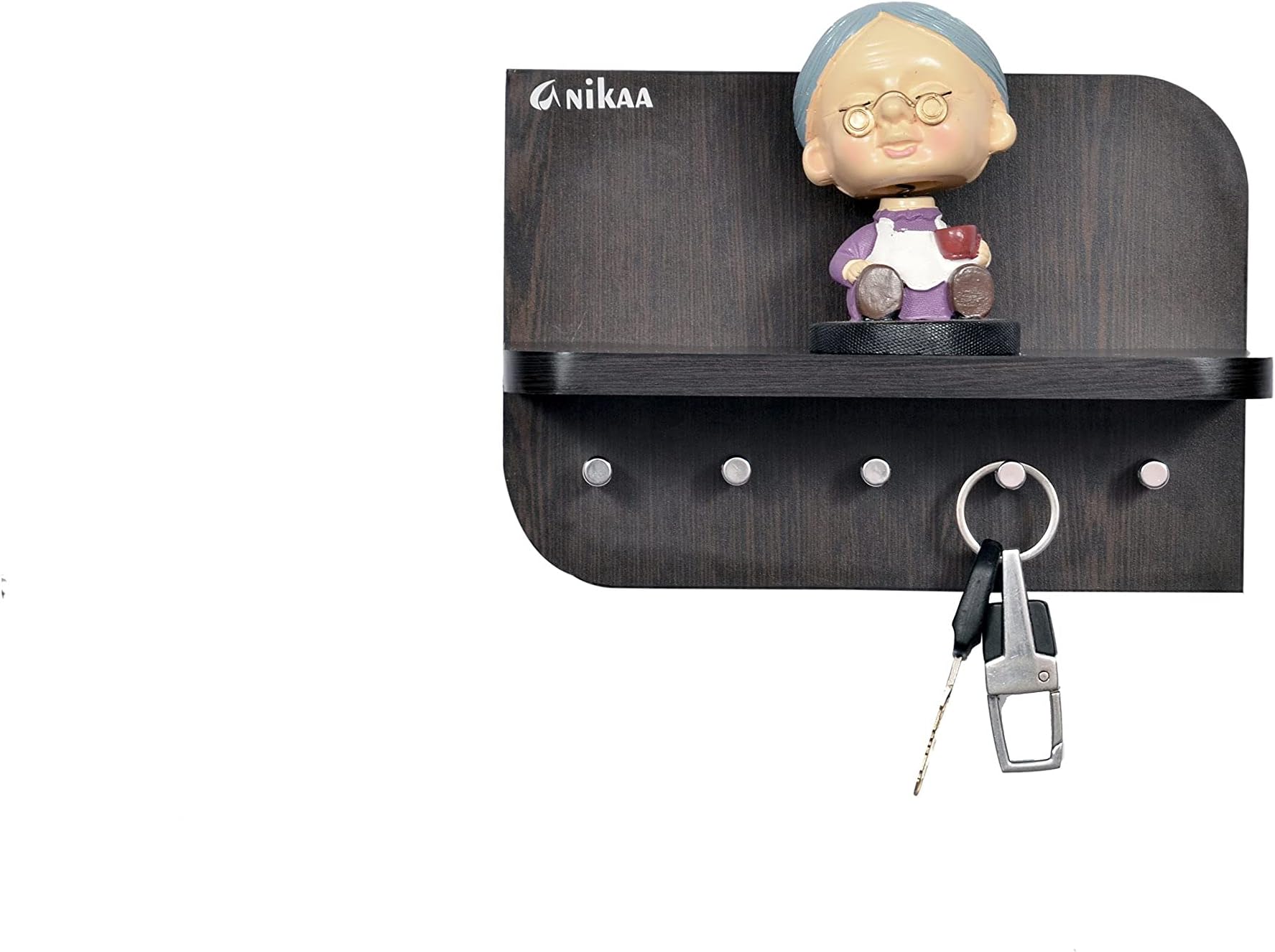 Anikaa Rays Key Hold - Wall Mounted Key Holder /Key Rack Hooks / DãCor Shelf - Curve Wenge