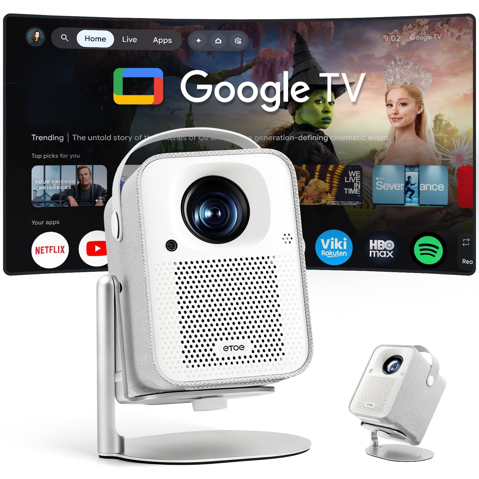 Amazon.co.jp: ETOE プロジェクター 小型 Google TV搭載 フルHD 1080p