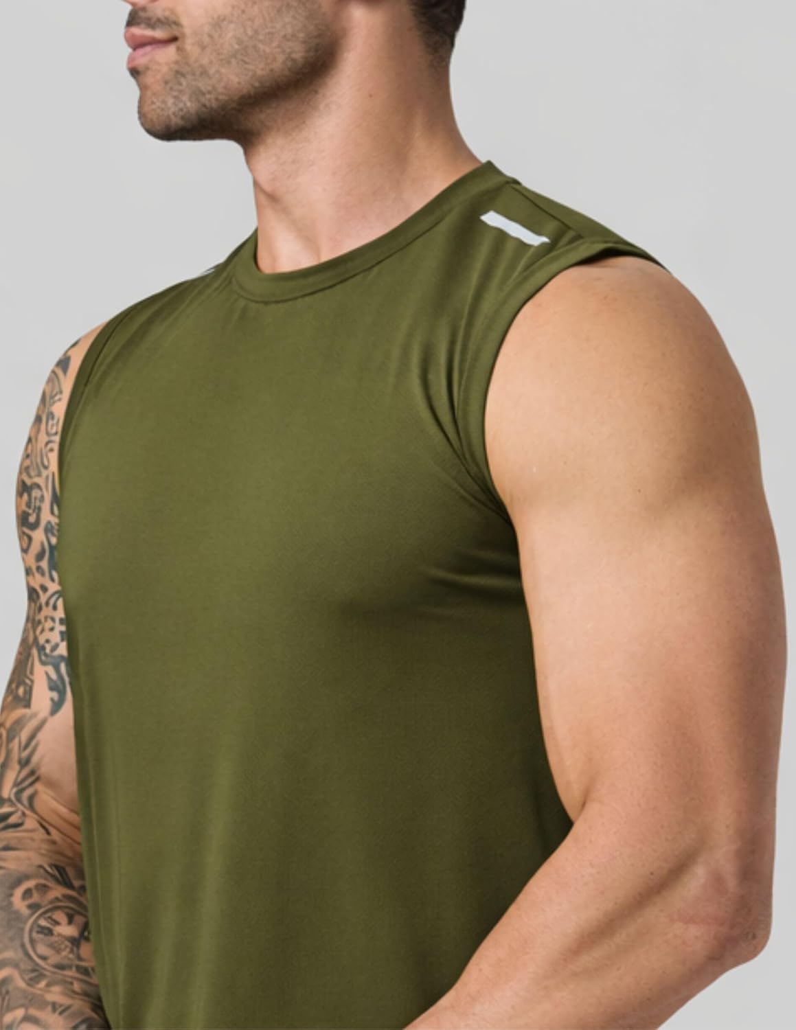 Liberty Imports Pack of 5 Men's Stretch Cool Dry Muscle Tank Tops Athletic Crewneck Sleeveless Workout Shirts