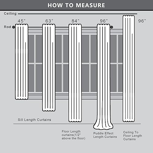 Miniatura 2 de KOUFALL Cortinas de ventana de baño para ducha, juego de 2 paneles de cortinas cortas transparentes en blanco y negro para cocina, dormitorio,