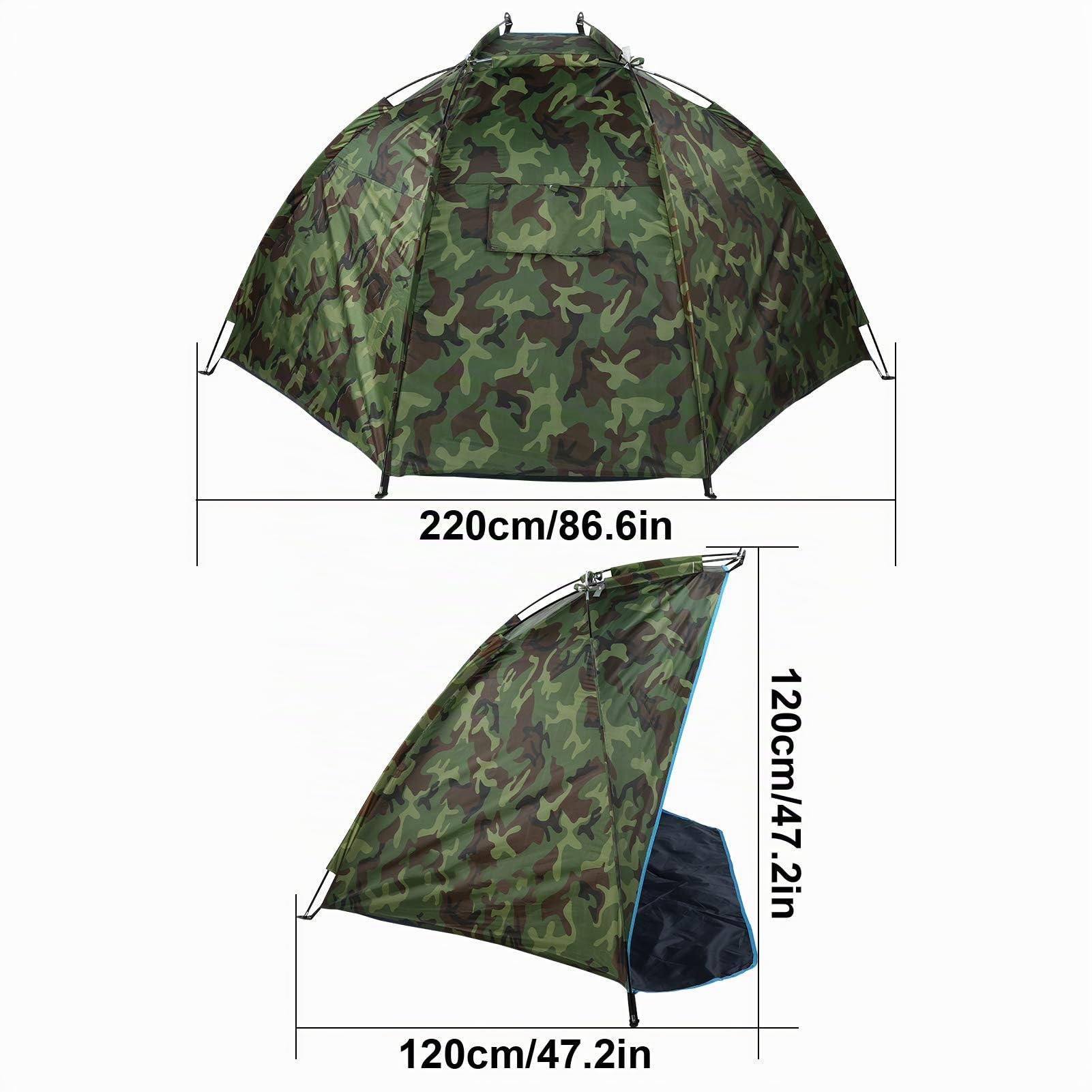 BuyWeek Tente de Pêche, Abri de Pêche Portable Extérieur Pare-Soleil de Camouflage Étanche Tente de Camping pour Deux Personnes