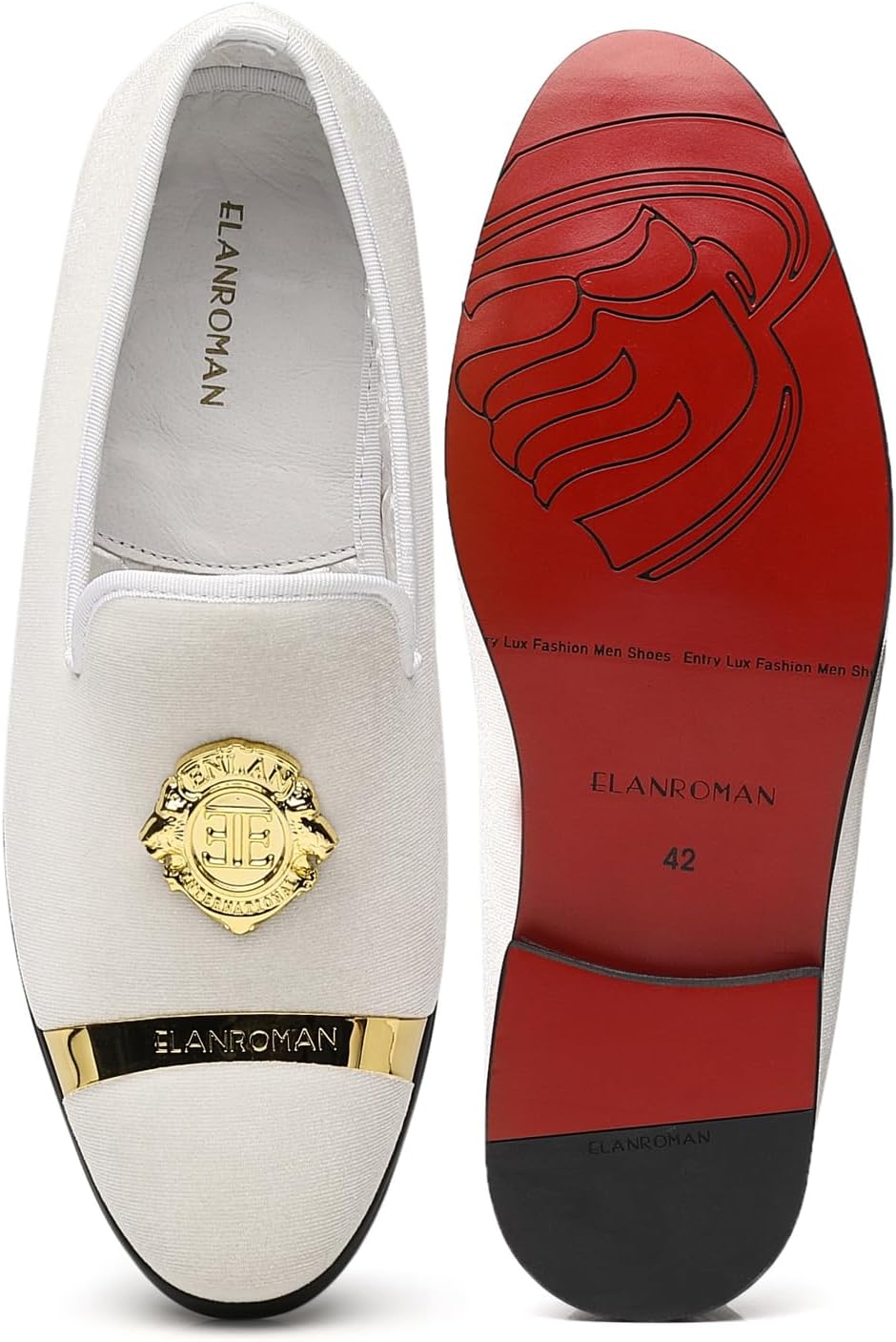 ELANROMAN Men's Velvet Loafers Dress Fashion Wedding Party Prom Shoes - Image 6