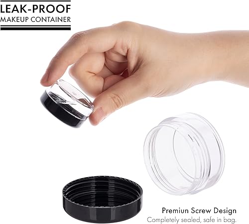 Miniatura 4 de 40 recipientes de plástico de 0.35 oz para cosméticos con tapas para loción, cremas, tónicos, bálsamos labiales, muestras de maquillaje, frascos sin