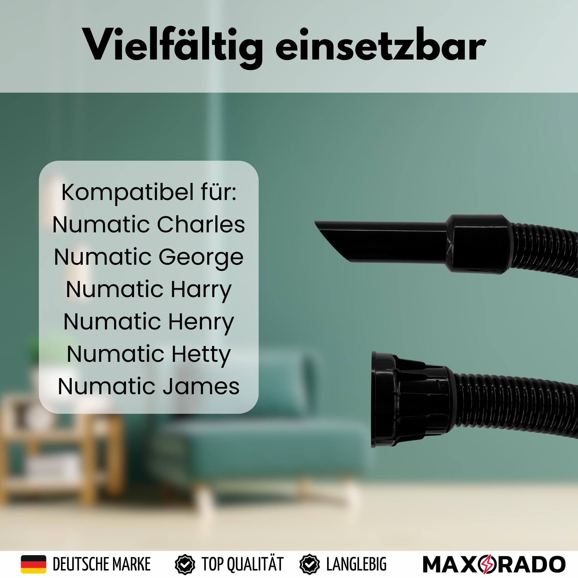 Staubsaugerschlauch für Numatic Henry Hetty James Basil David Edward George 2,5m I Staubsauger Schlauch 32mm Ersatzteil HVR200 NVH180 ‎NRV200 NRV200-22