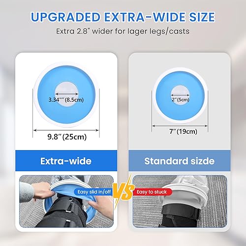 Miniatura 6 de Funda impermeable extra ancha para piernas para ducharse después de la cirugía con parte inferior antideslizante, cubierta protectora de pies