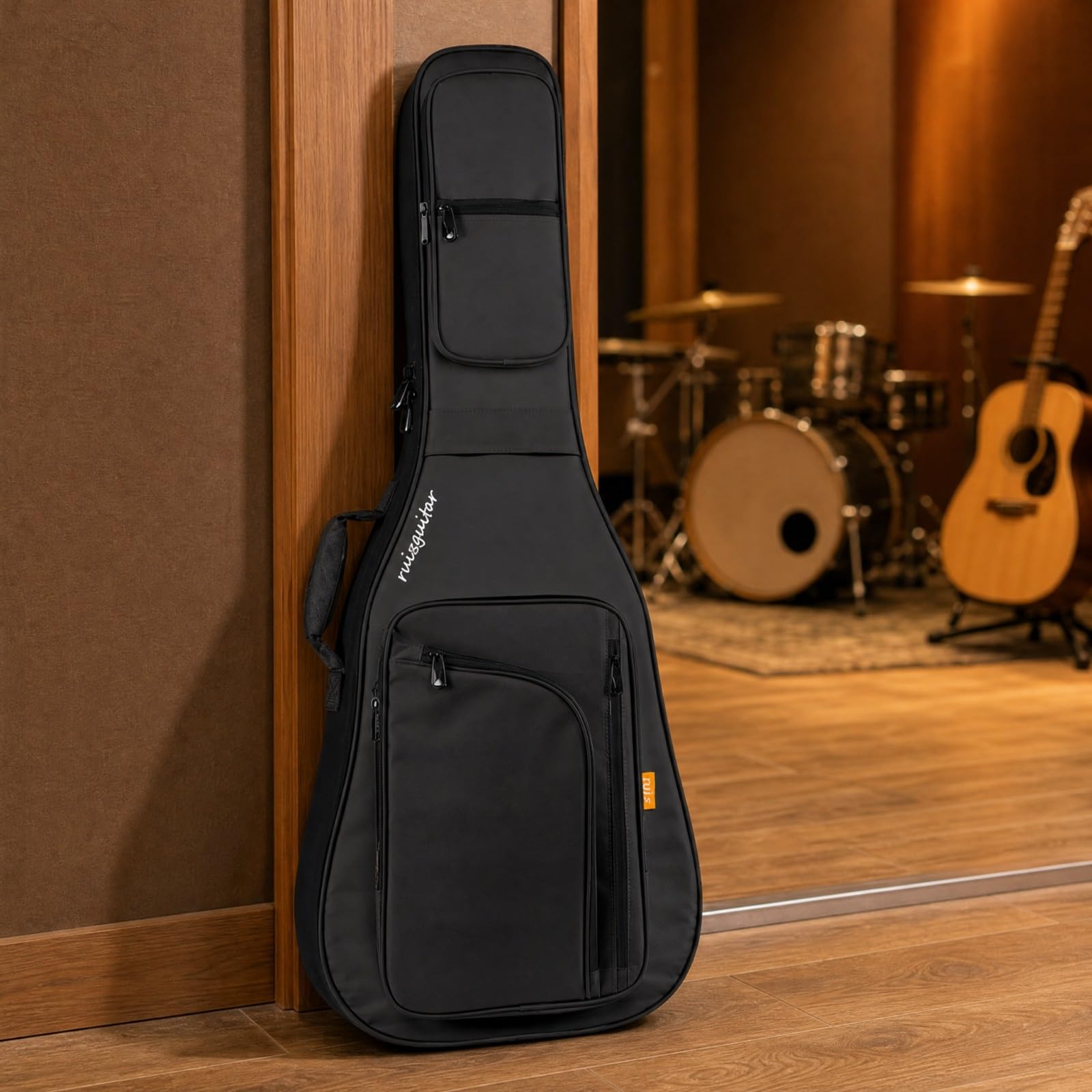 Funda Guitarra Acolchada Impermeable Funda Guitarra con Bolsillos Reforzado para Ensayos