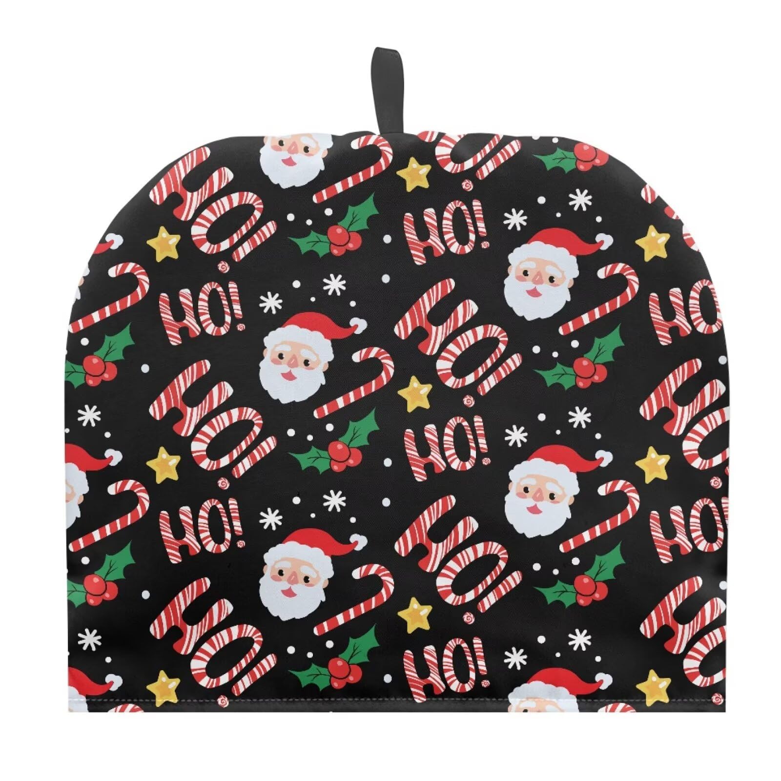 Santa Claus Candy Cane Insulated Kettle Cover for Home Tea Party Decorative Tea Pot Cover Kitchen Textiles Washable Dust Cover Teapot Protector Both Sides Can Be Used Christmas Decor