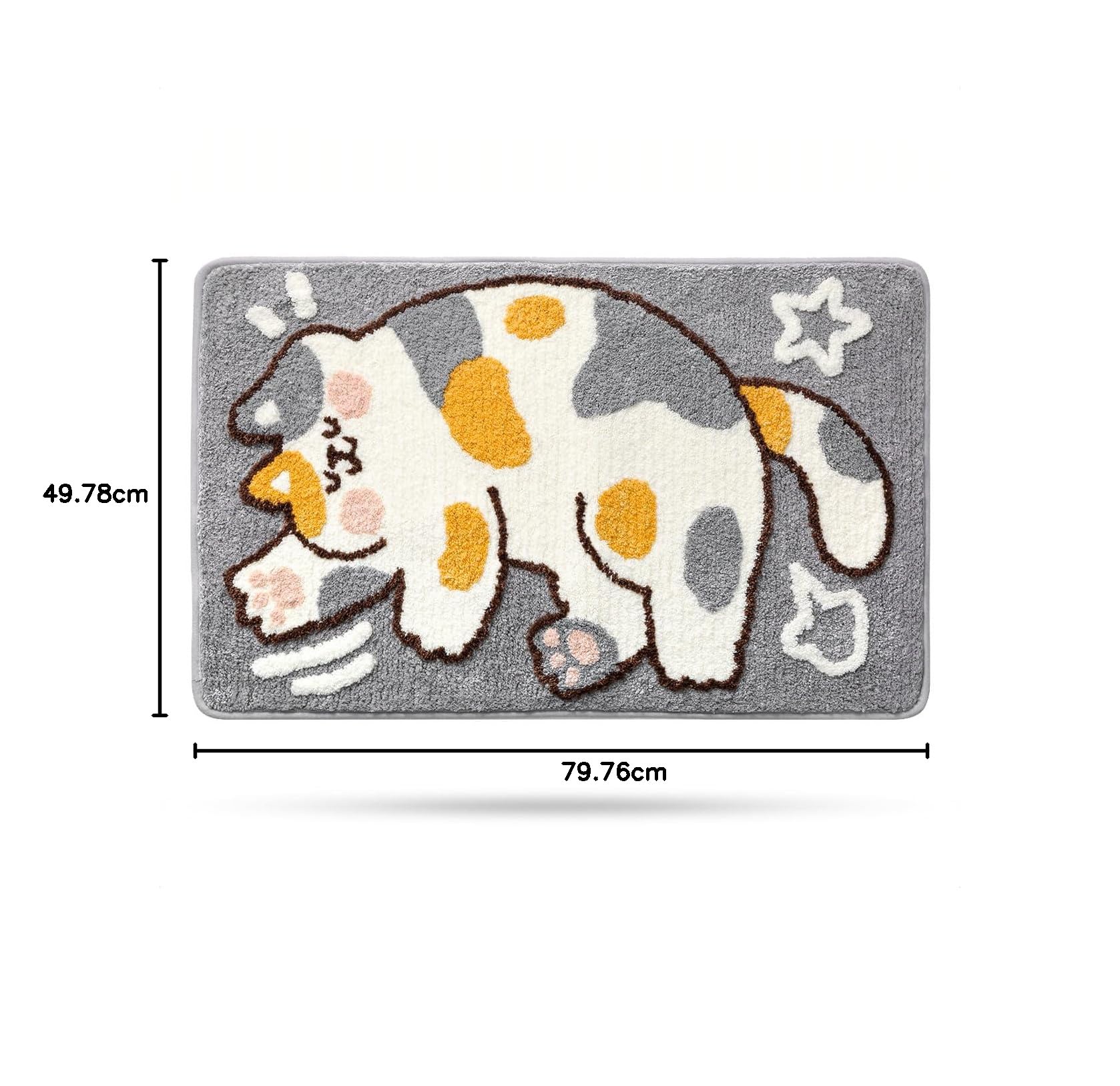 Kattenbadmat - knuffelend kattenpatroon pluche badkamer decoratiemat