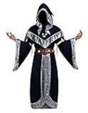 Wizard Costume Adult Men, Halloween Costumes for Adult, Medieval Costume Men with Hooded Cloak