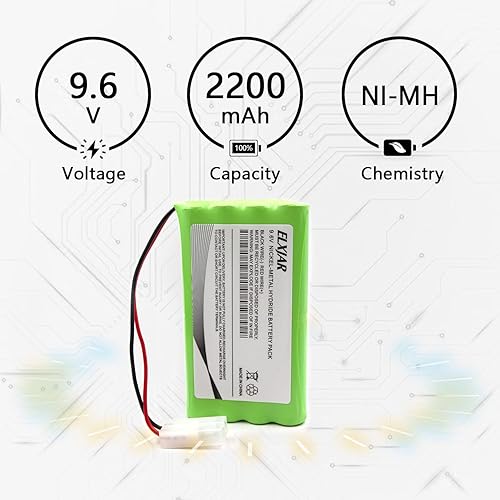 Miniatura 3 de Lunggwey Paquete de 2 baterías de repuesto de 9.6 V 2200 mAh 239180 Ni-MH para herramienta de escaneo Genisys, OTC Mac Mentor y escáneres