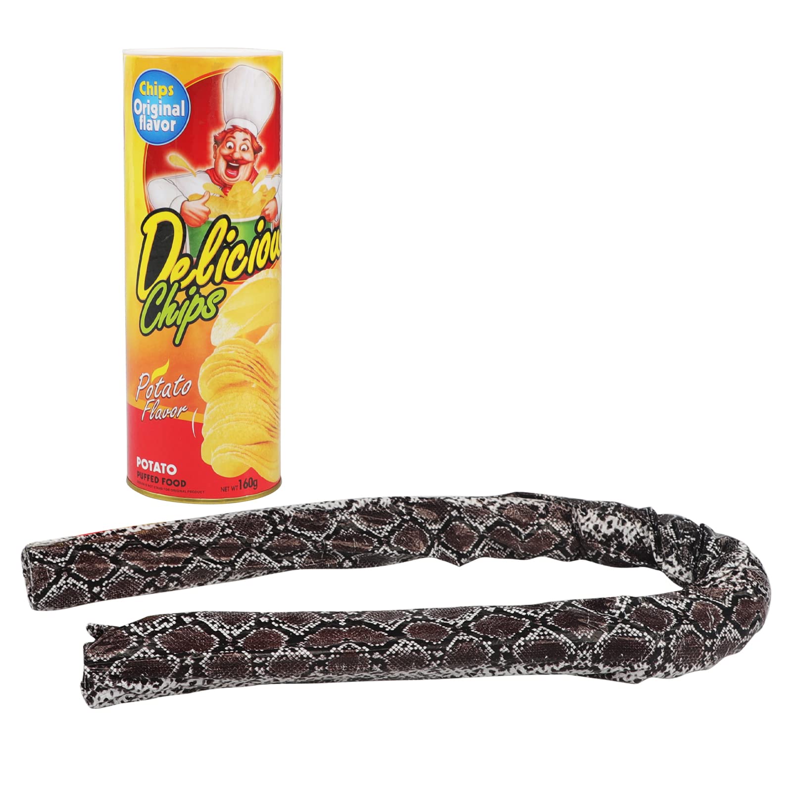 NICEYEAPotato Chip Snake in a Can Birthday Gift Prank Joke Funny Shocking Toys for April Fools' Day Halloween Party Decoration Supply