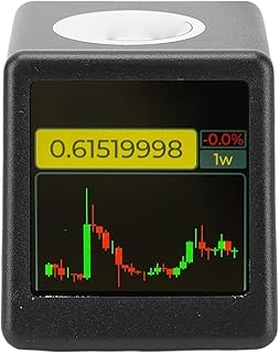 Dpofirs Bitcoin Stock Ticker Display, Crypto en Temps Réel et Suivi du marché Boursier Américain, Horloge de Bureau WiFi avec Météo et GIF, Moniteur de Prix Intelligent Compact (Black)