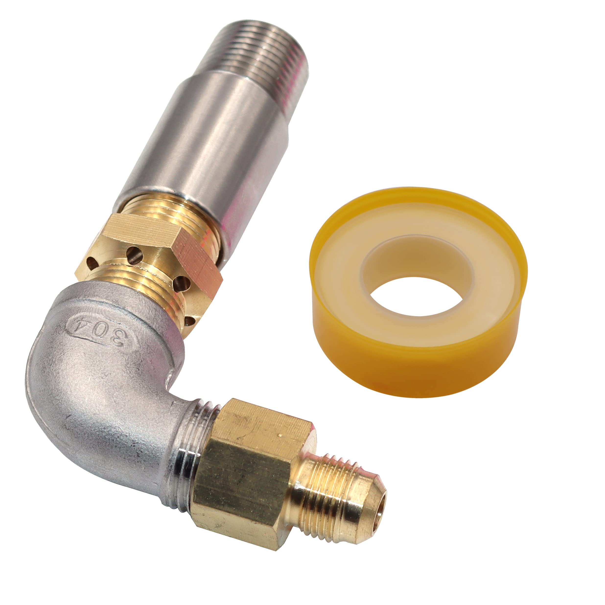 Meter Star Komplettes Propan-Feuer-Set, Gas-Steuerventil von Schornsteinteilen, komplettes System inklusive Reglerventil, Schlauch, 12-Zoll-Feuerring, Ventil: