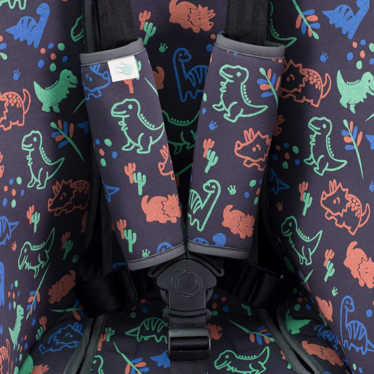 JYOKO KIDS Funda Colchoneta para Cochecito + Arneses (Happy Dino)