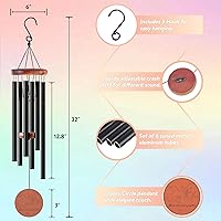 Vista 4 de FourAngels - Campanillas de viento conmemorativas para perros, 32 pulgadas, regalo de condolencias para la pérdida de perro