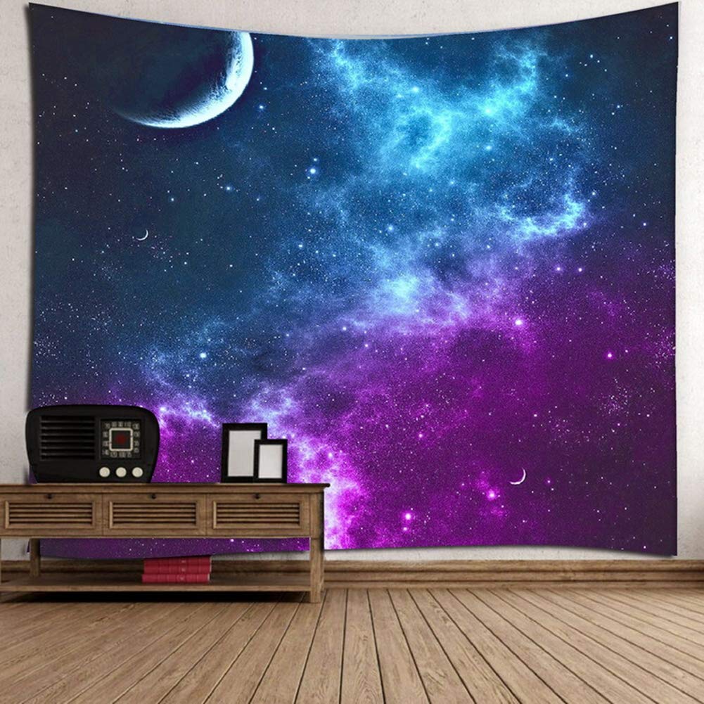 Tapestry Wall Hanging,Outer Space Decoration Wall Blanket for Living Room Bedroom Dorm (A, 150x130cm)