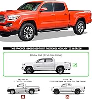 Vista 4 de APS Barras de carrera negras estilo compatibles con Toyota Tacoma 2005-2023 doble cabina tripulación