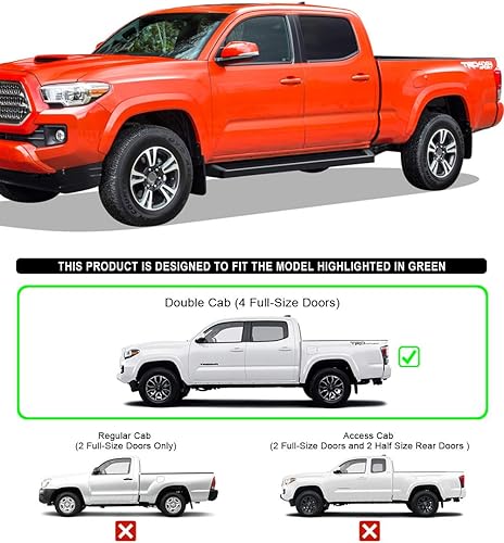 Miniatura 4 de APS iBoard - Estribos para camioneta de doble cabina, 4 puertas laterales completas., Aluminio negro