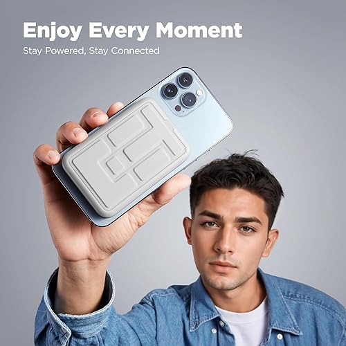 Miniatura 3 de Sanag Cargador portátil magnético de 5K, cargador portátil inalámbrico con cable USB-C, paquete de batería delgada compatible con teléfonos Android