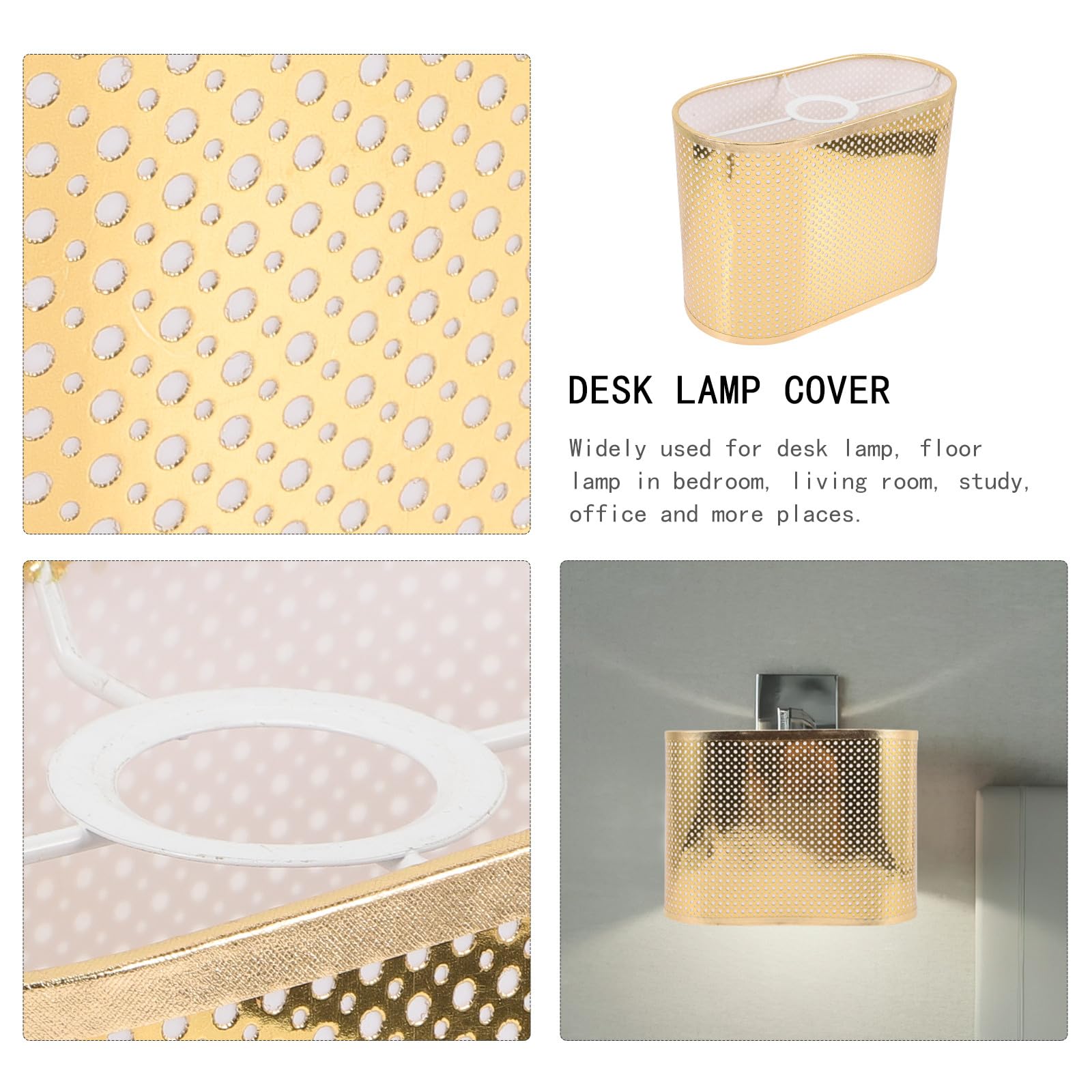 Paralume Oro per Lampada da Terra Leggero Semplice Struttura per Soggiorno Crea Atmosfera Naturale Elegante e Delicato Stili multipli