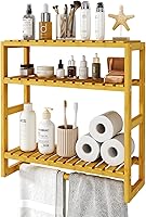 Vista 12 de Organizador de Almacenamiento Sobre el Inodoro Estantes de Baño Montados en la Pared Organizador de Rincón de 3 Niveles Ahorro de Espacio Estante
