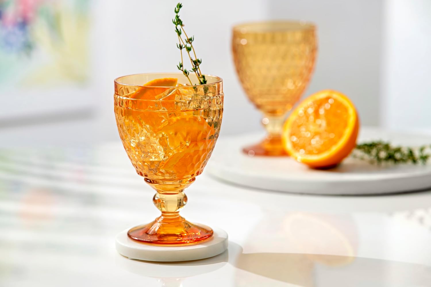 Villeroy & Boch Boston Saffron Water Glass, Set of 4, 13.5 ozs, Made in Germany - Image 2