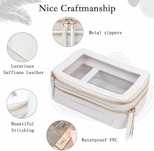 Miniatura 5 de Bolsa de maquillaje transparente para cosméticos, bolsa de viaje con cremallera de doble cara, bolsa de aseo impermeable para mujeres, artículos