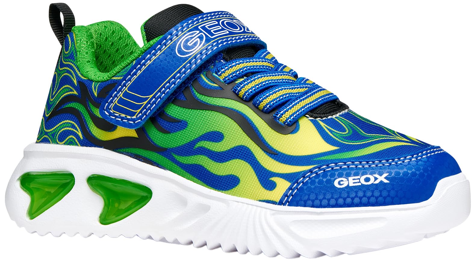 Geox J Assister BOY Sneaker, Royal/Green, 8.5 UK