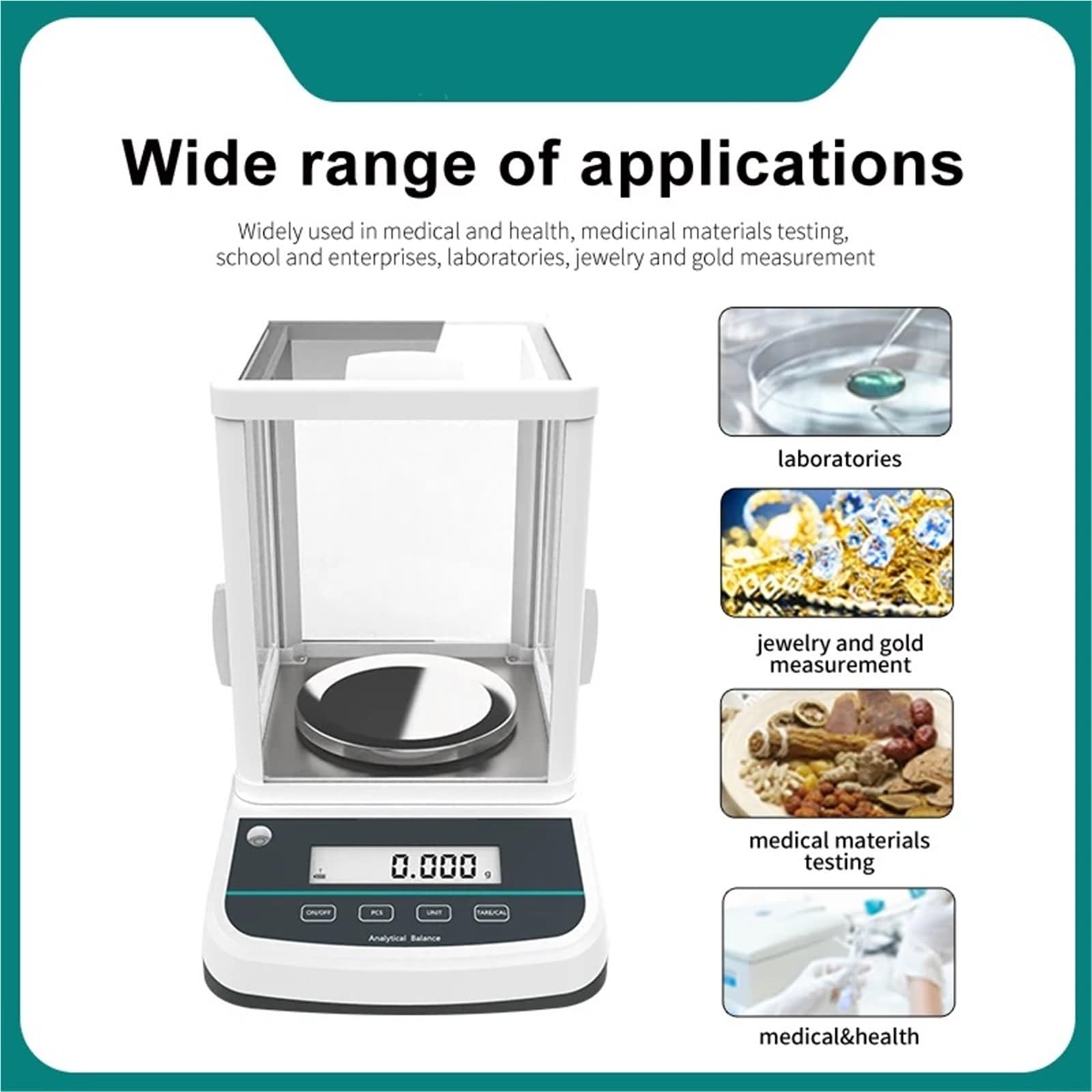 Balanza analítica digital de laboratorio, balanza electrónica precisión Microbalance, rango 200 g a 300, resolución 0,001 para Industrial, Cocina(FA2003S (200g 1mg))