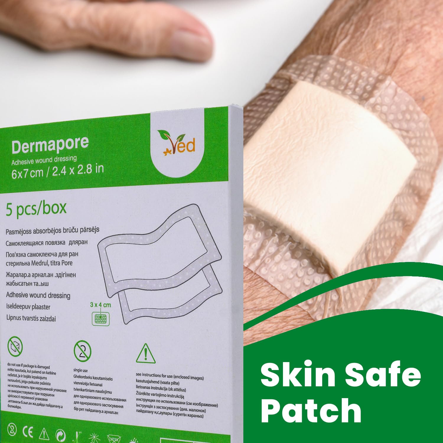 Graze Dressings 8Pk SENSITIVE SKIN Hypoallergenic Plasters Wound