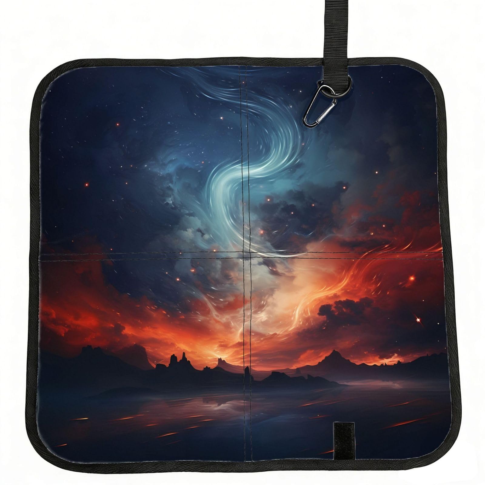 MROWYC Liquefied clouds2 Printed Foldable Seat Cushion - Portable with Carabiner, for Stadium, Camping, Hiking