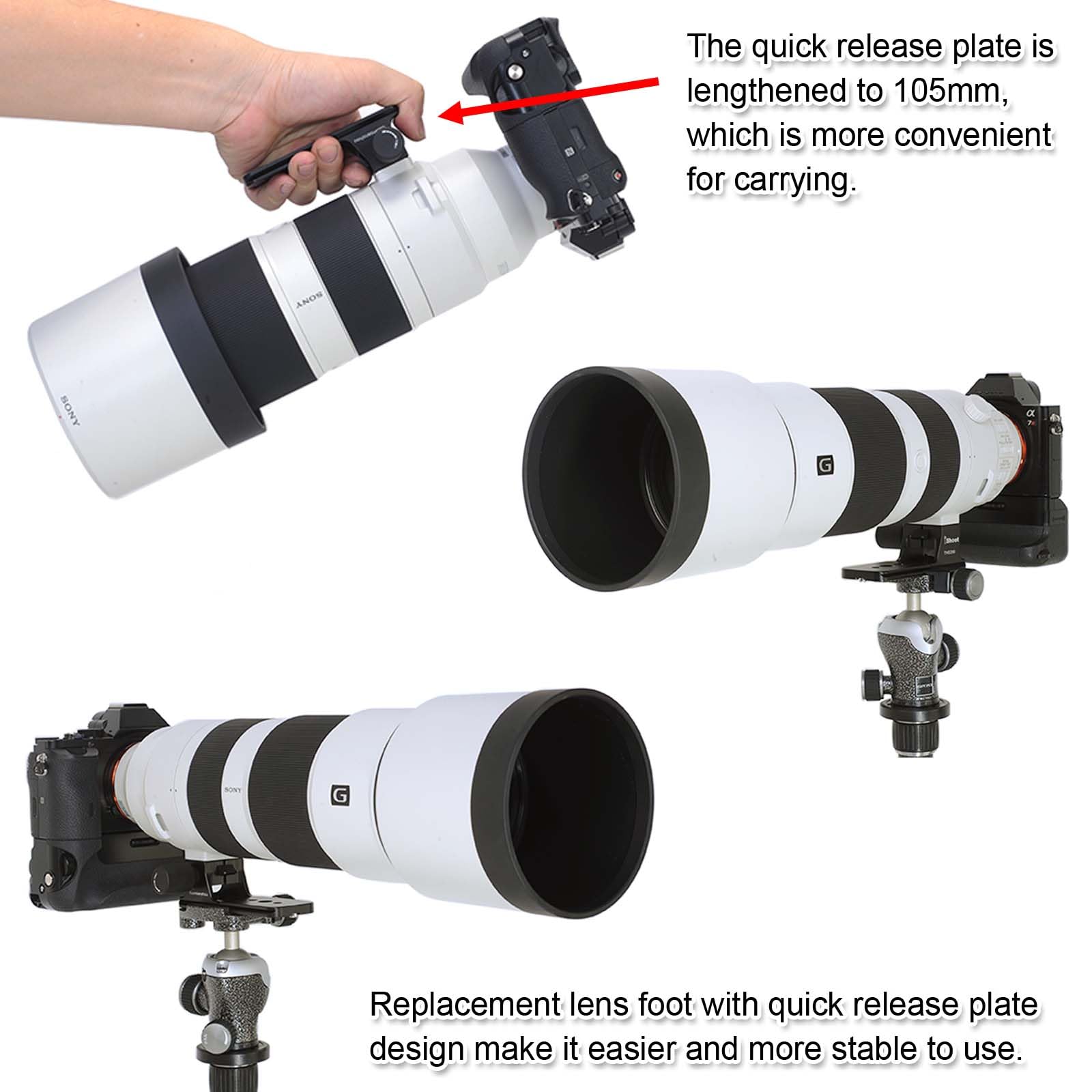 SONY FE 200-600mm G SEL200600G RRS三脚座 Amazon | iShoot レンズ交換フット リング式三脚座ベース ソニー Sony