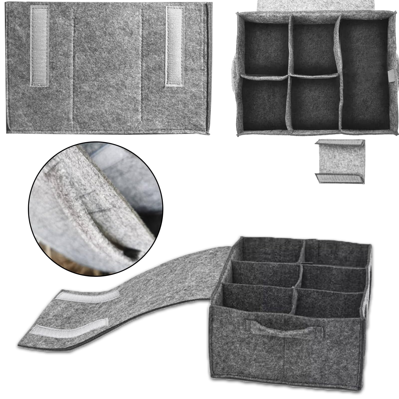 Lot De 2 Porte-gobelets En Feutre Pour Camping-car/camping - Range Assiettes Et Tasses - Pliable - Capacité 6 Tasses / 8 Assiettes