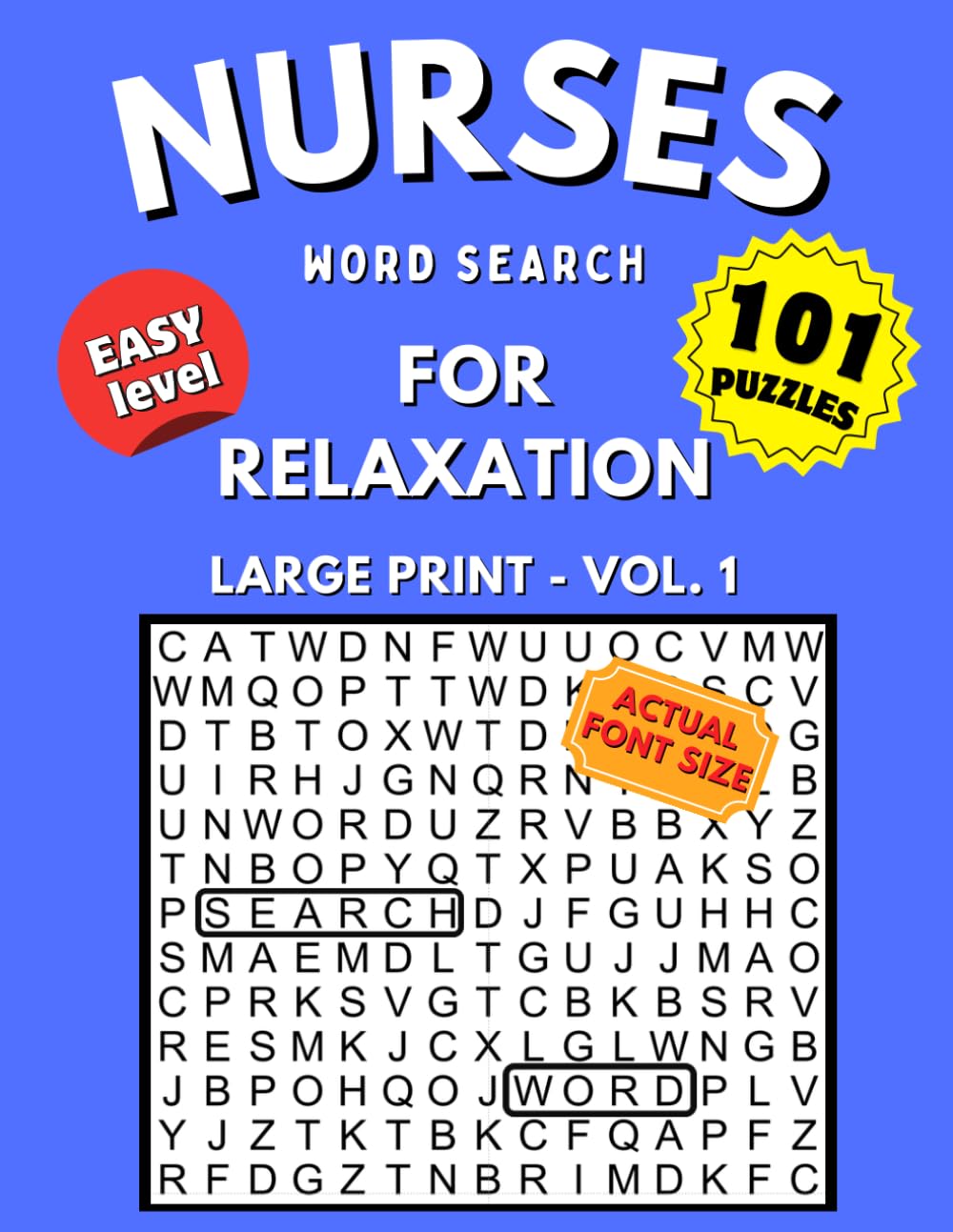 Nurses Word Search: Large Print Easy Puzzles for Relaxation