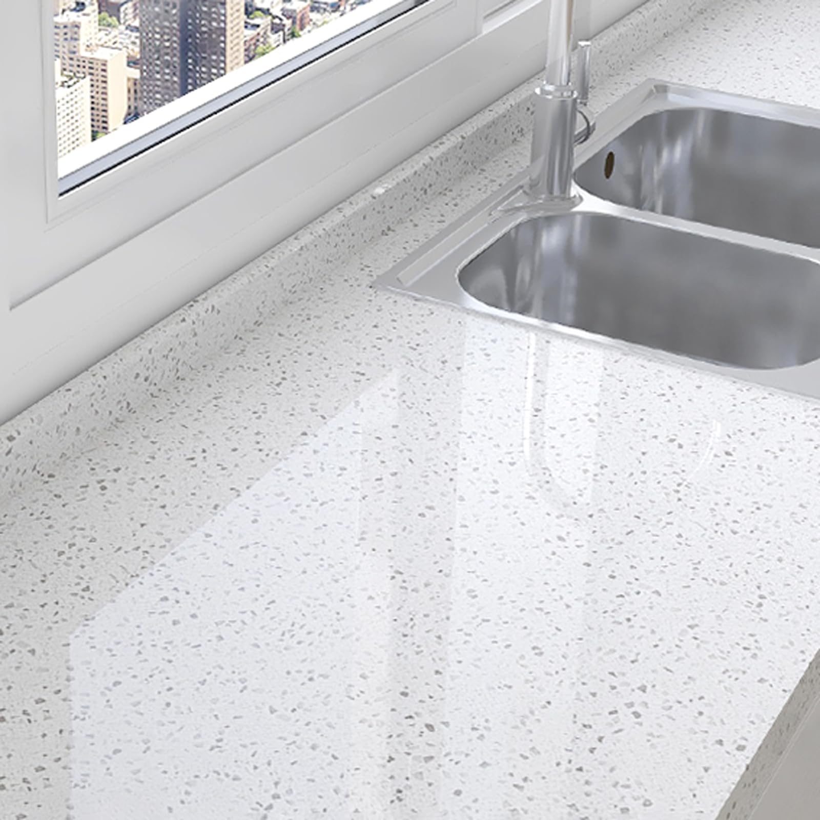 Marble Effect Self-Adhesive Film, Heat-Resistant Contact Paper for Kitchen Countertops, Cupboards, and Furniture Makeover