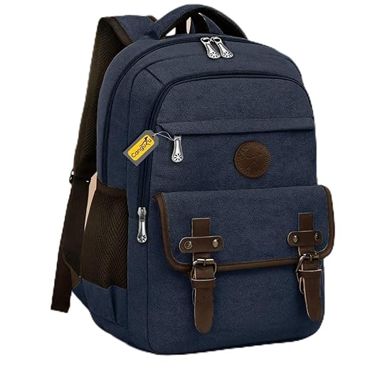 Mochila Notebook Masculina Feminina de Lona Resistente Casual e Confortável Vintage Retrô para o Dia a Dia