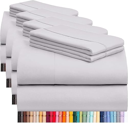 Miniatura 79 de LuxClub - Juego de sábanas, 6 piezas, rayón hecho de bambú, esquinas tipo bolsillos profundos hasta 18 in, sedosas, antiarrugas, frescas, aptas