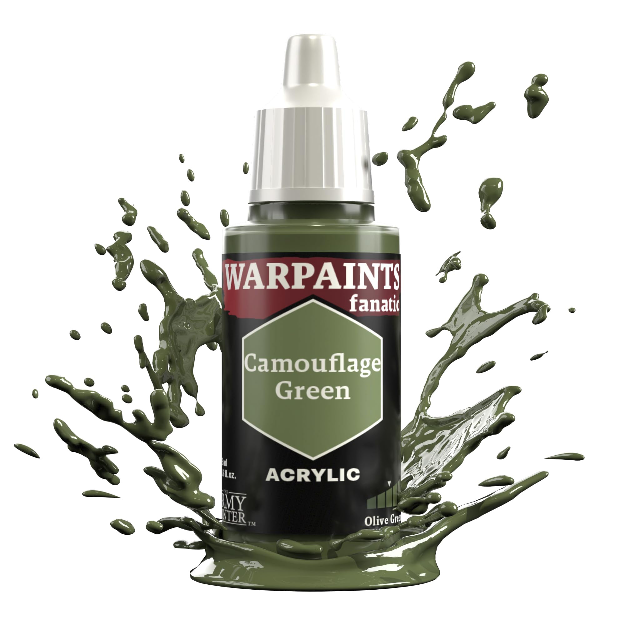The Army Painter Green Warpaints Fanatic Camouflage Single Acrylics, Miniature Hobby Painting, Quality Paint For Miniature Wargaming