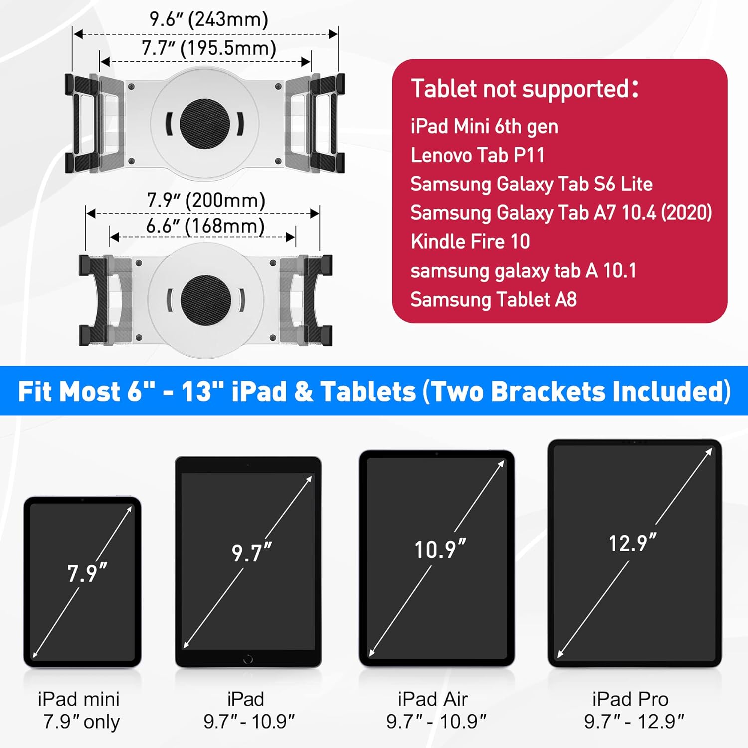 AboveTEK Business Kiosk Aluminum Tablet iPad Stand for Any 4-14" Display Tablets Bundle with Retail Kiosk iPad Stand for Any 6"-13" (Diagonal) Devices
