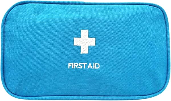 Red First Aid Bag Empty Travel Rescue Pouch First Responder Storage Medicine Emergency Bag for Car Home Office Kitchen Sport Outdoors Blue with Handle