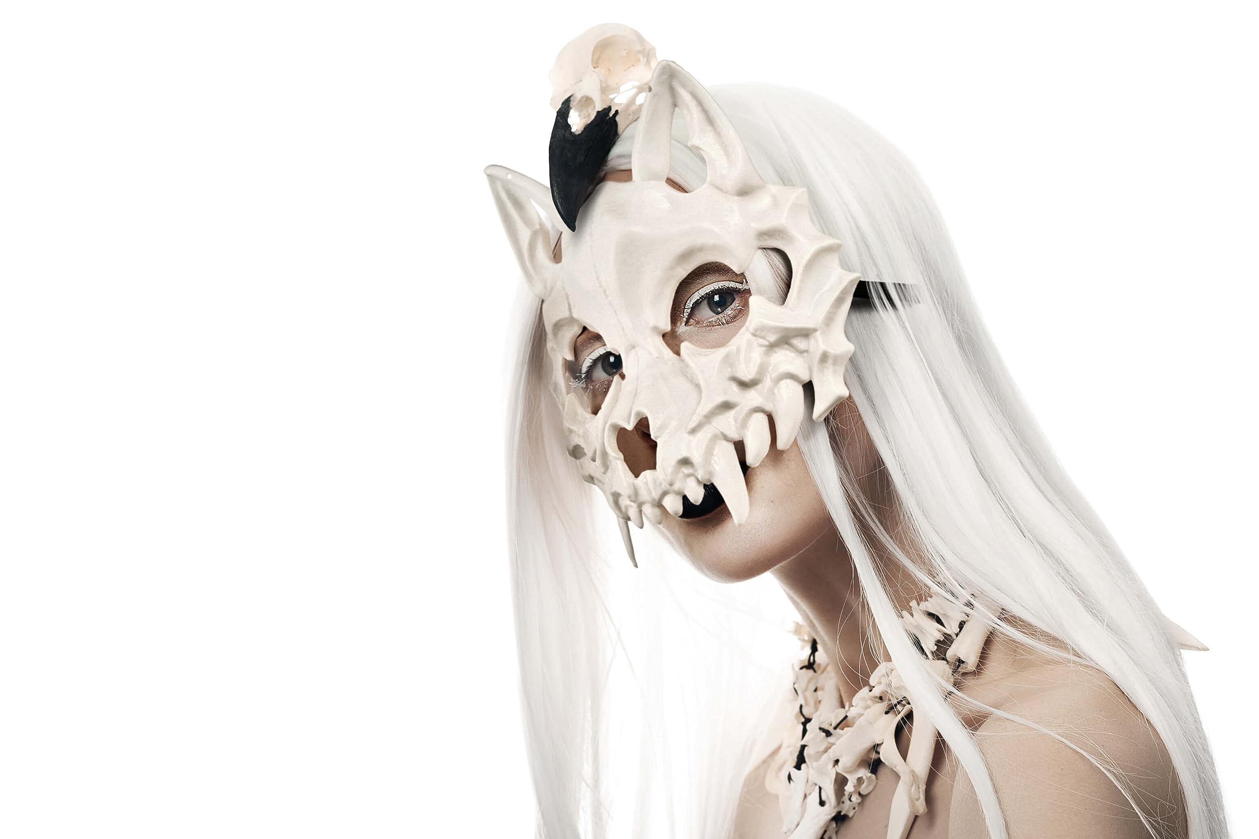 Balinco Skeleton Mask Halloween, Wolf Skull Eye Mask, Horror, Unisex-Adults