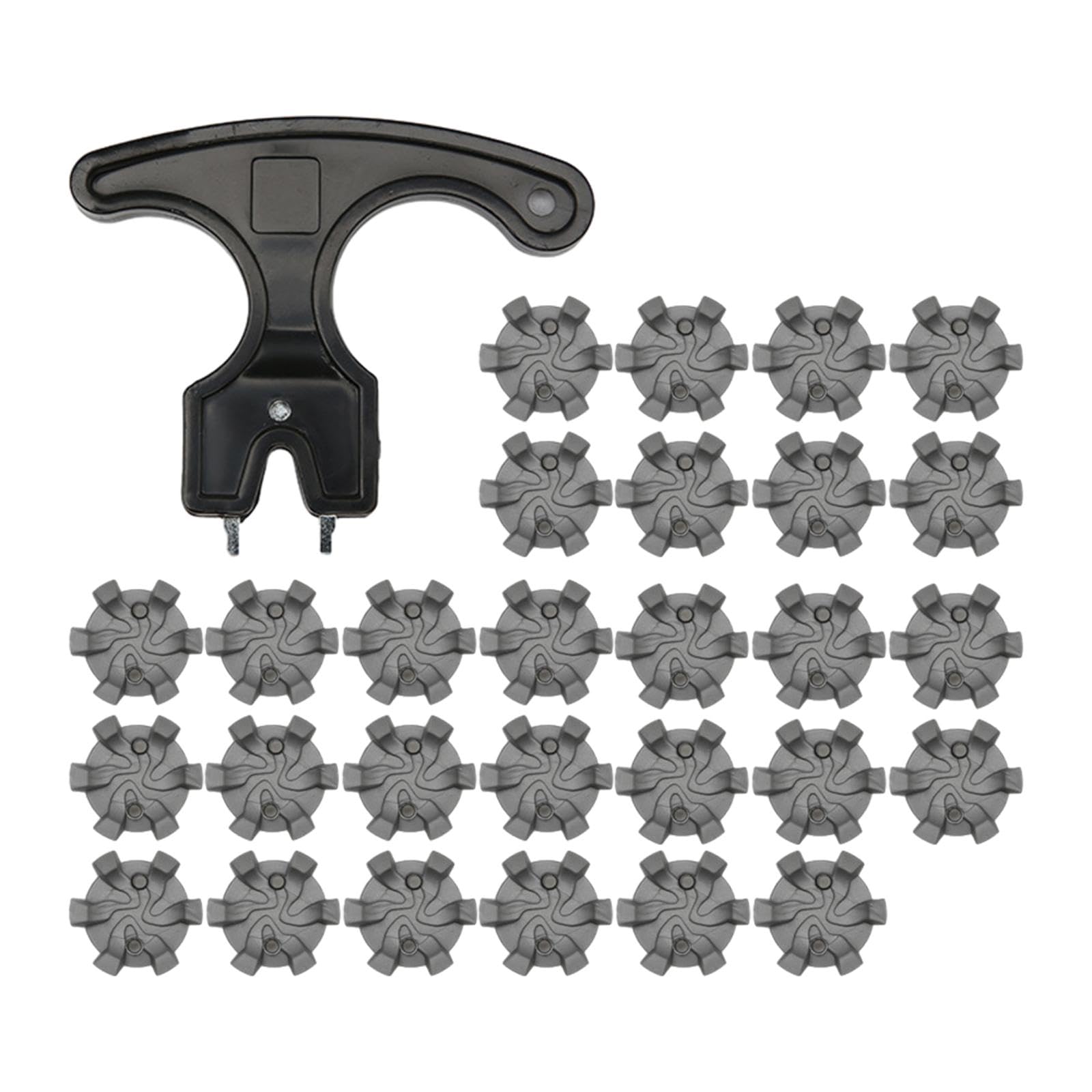Wowobjects® Enaskhi Golf Shoe Spikes Golf Practice Accessories Soft with Golf Shoes Spikes Wrench Gray 28Pcs
