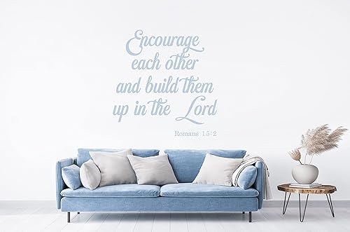 Miniatura 4 de Vinilo religioso para pared, versículo de la Biblia, Romano 152, anima unos a otros y tráelos en el Señor, decoración del hogar o la iglesia para